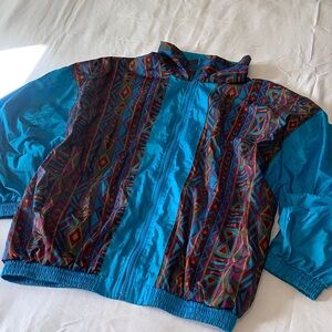 Vintage Slade 90s retro fresh Prince aztec XL Nylon Windbreaker Jacket coat